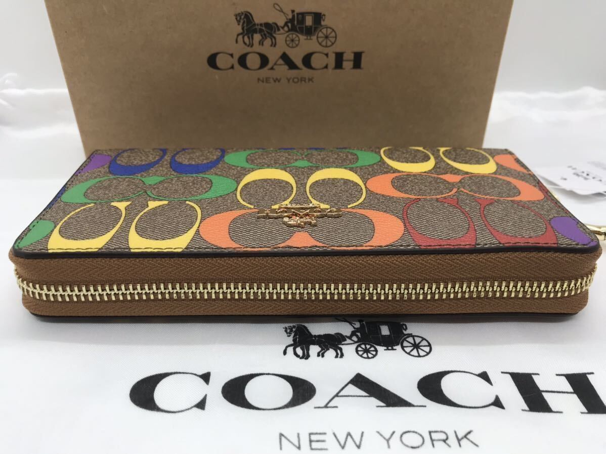 新品未使用 コーチ COACH レインボーシグネチャー 長財布の画像3