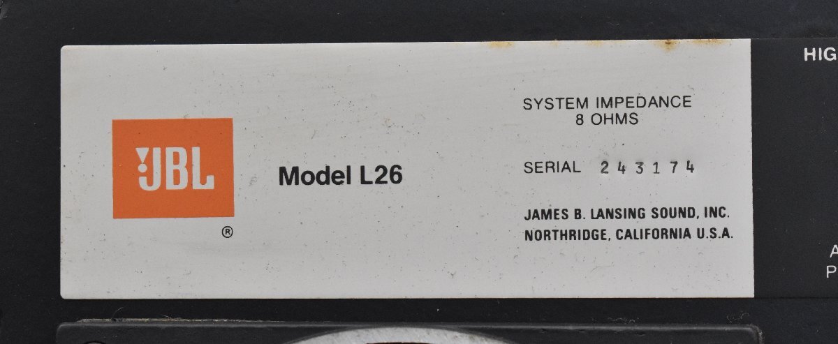 Σ.2815 secondhand goods JBL L26je- Be L speaker 2 mouth shipping 