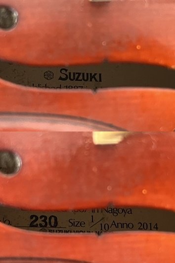 Σ2024 中古品 SUZUKI 230 1/10 スズキ バイオリンの画像8
