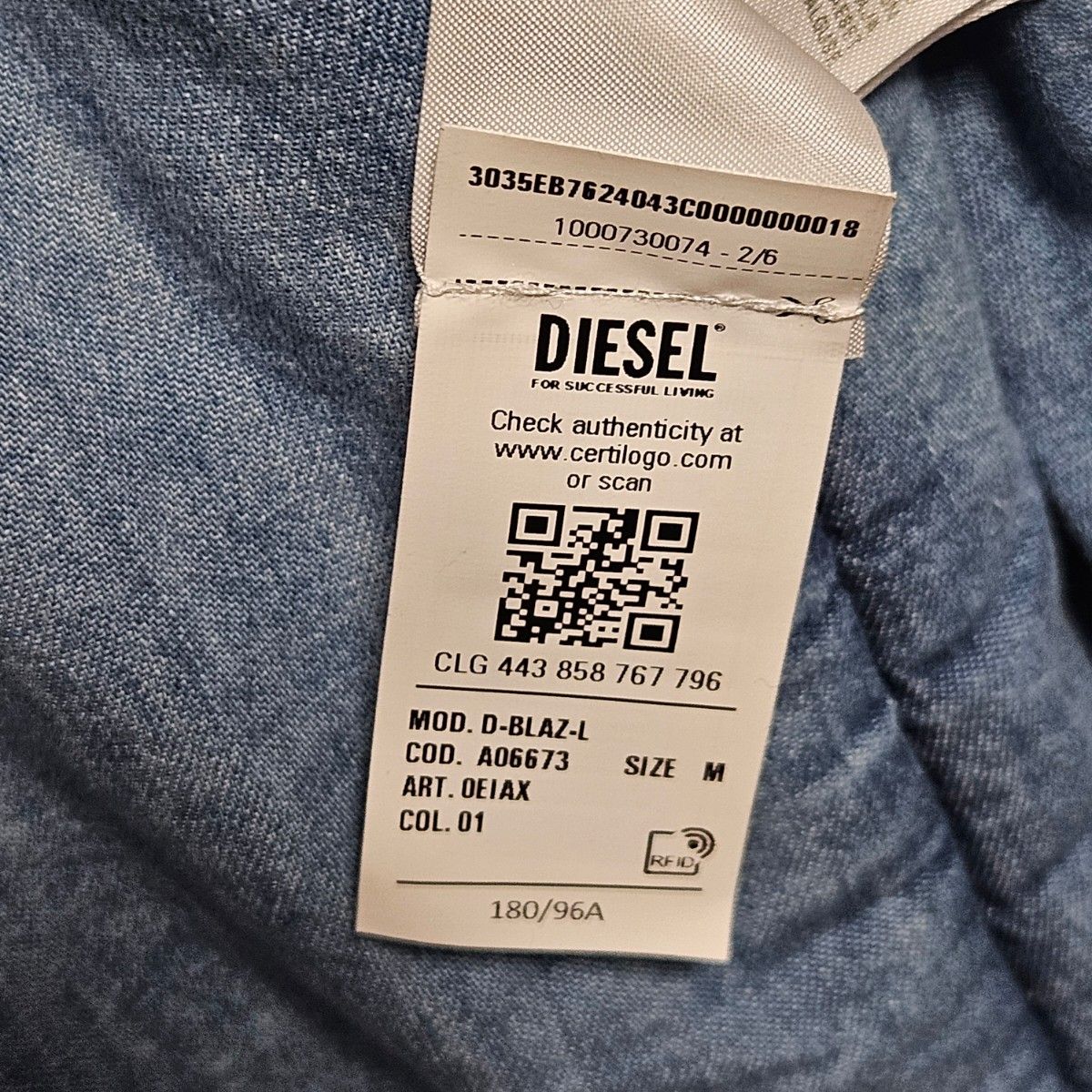 DIESEL ディーゼル デニム ジャケット D-BLAZ-L 新品 未使用 タグ付き 超人気 完売モデル サイズ M