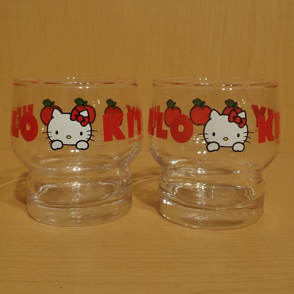 【中古】 Hello Kitty ハローキティ キティちゃん リンゴ　グラス　2点セット 2008年製食器 【質屋】【代引き手数料無料】_画像2