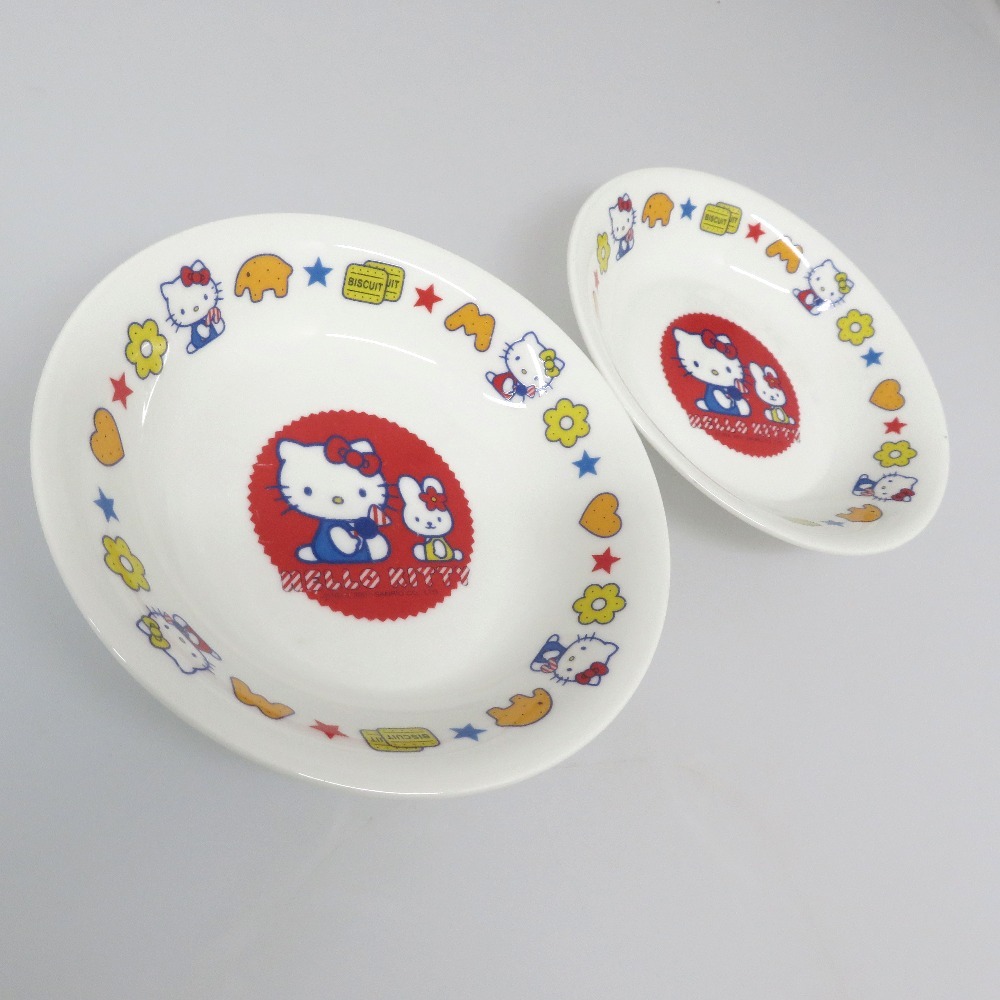 【中古】 Hello Kitty ハローキティ キティちゃん カレー 皿 ２点セット  レトロ  2001年製食器 【質屋】の画像4