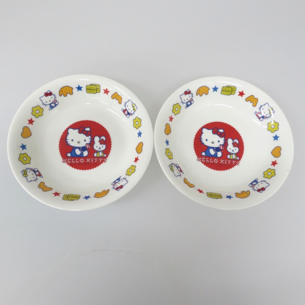 【中古】 Hello Kitty ハローキティ キティちゃん カレー 皿 ２点セット  レトロ  2001年製食器 【質屋】の画像2