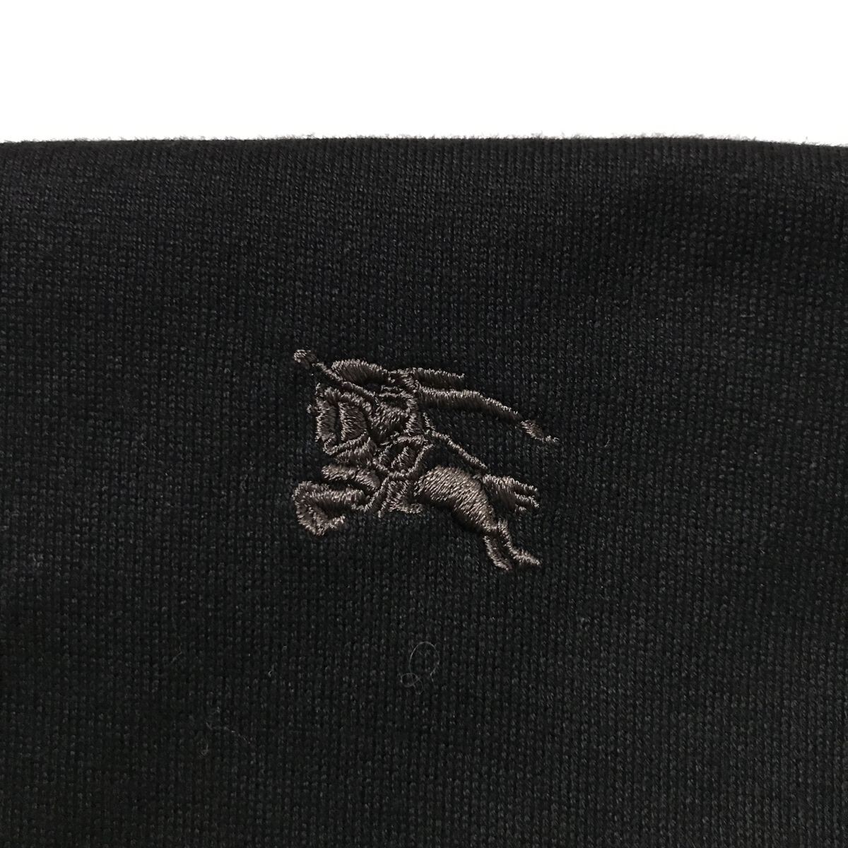  tag attaching unused goods Burberry BURBERRY LONDON short sleeves shoulder line hose Logo embroidery one Point T-shirt L black men's cut and sewn 