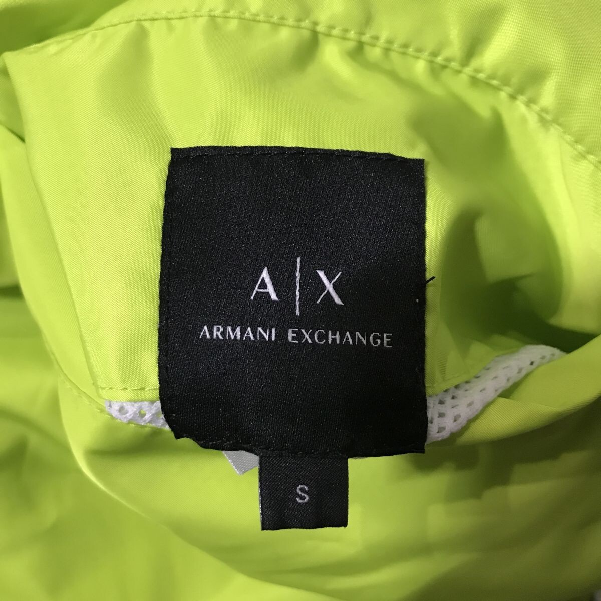  rare design Armani ARMANI EXCHANGE reversible truck Parker S fluorescence yellow Wind breaker jacket jumper 