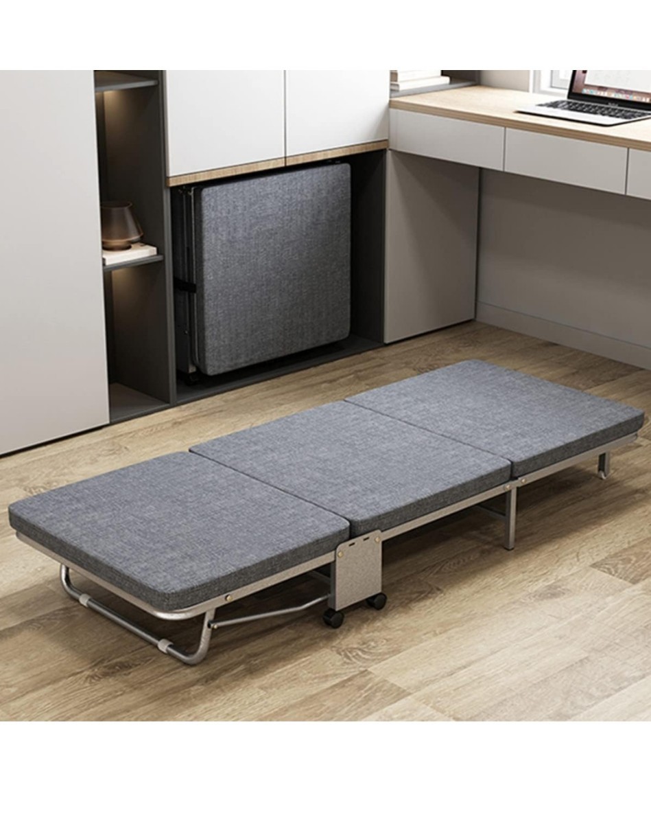 y022110e ベッド コンパクト 折りたたみ ベッド シングル 簡易ベッド グレー 幅80cm_画像1