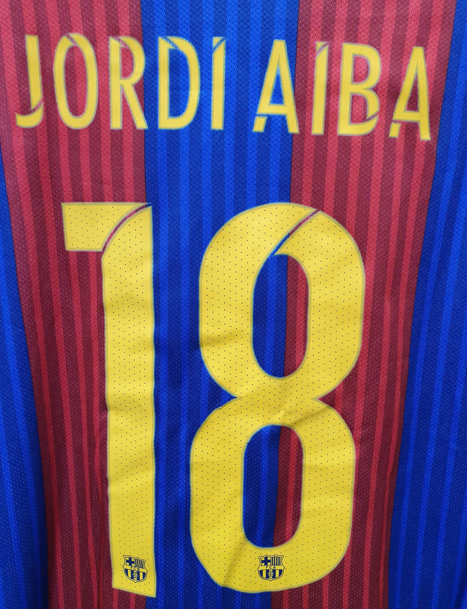 16-17バルセロナ(H)#18 ジョルディ・アルバ Jordi Alba 選手用半袖 ラ・リーガ仕様 XL_画像8