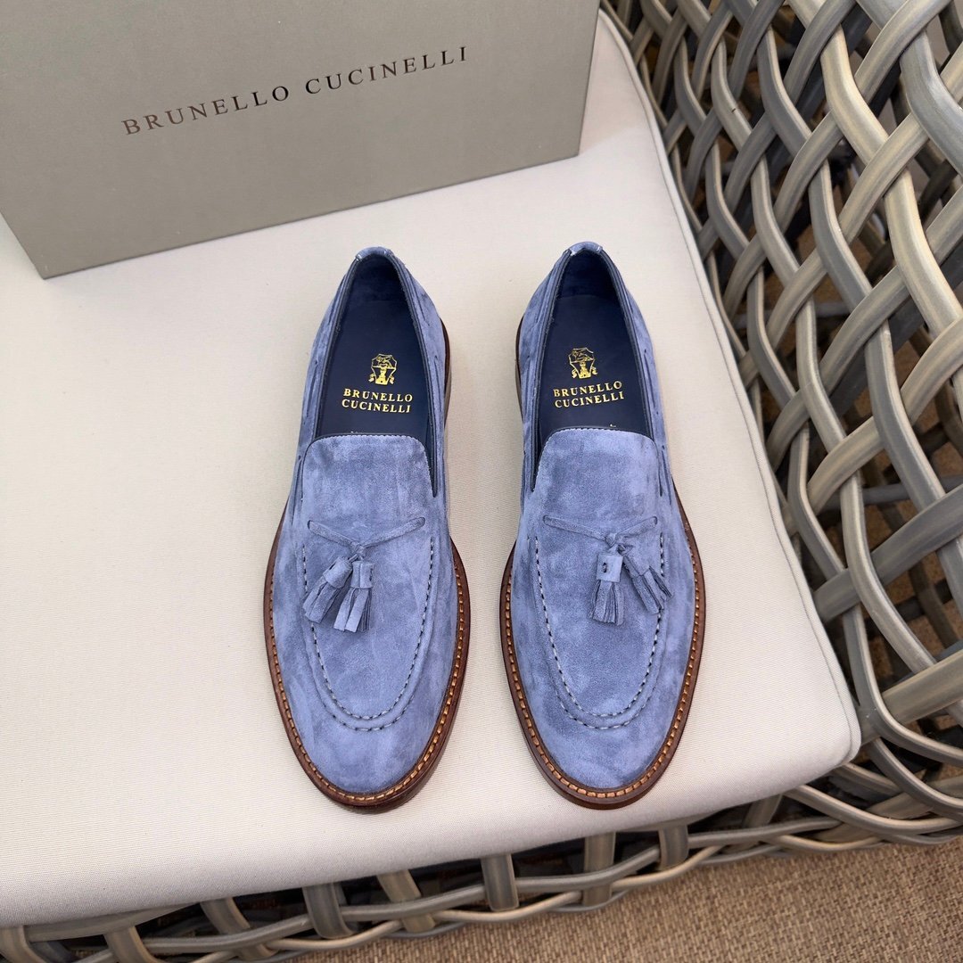 Brunello Cucinelli ブルネロクチネリ フリンジ ペニー メンズ シューズ　 靴　 ローファー カジュアル　　サイズ選択可能_画像1