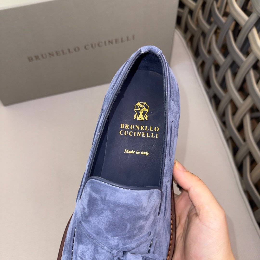Brunello Cucinelli ブルネロクチネリ フリンジ ペニー メンズ シューズ　 靴　 ローファー カジュアル　　サイズ選択可能_画像5