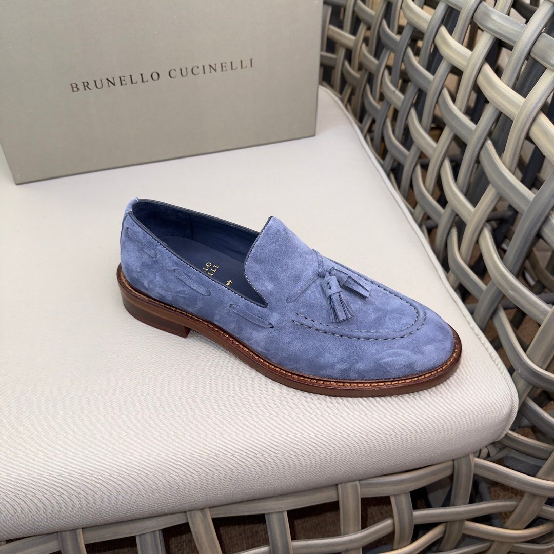 Brunello Cucinelli ブルネロクチネリ フリンジ ペニー メンズ シューズ　 靴　 ローファー カジュアル　　サイズ選択可能_画像7