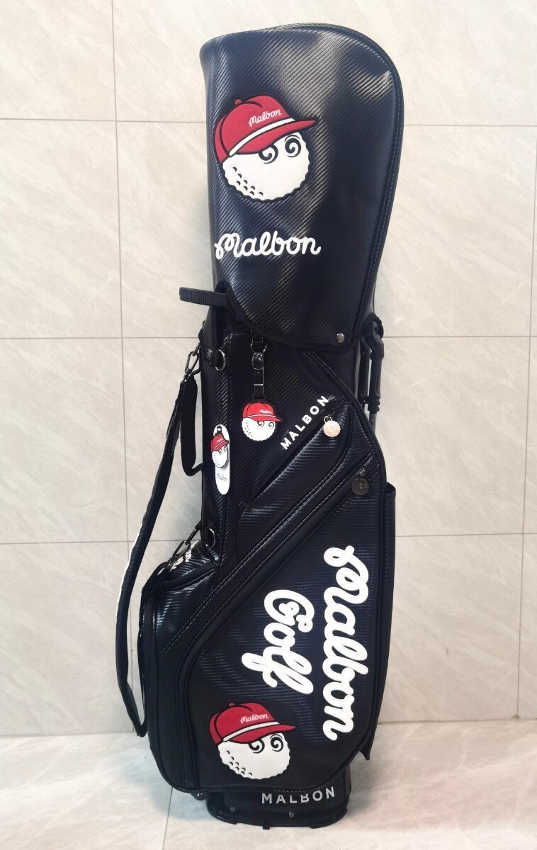 マルボンゴルフ malbon golf キャディバッグ スタンドキャディバッグ※ブラックの画像1