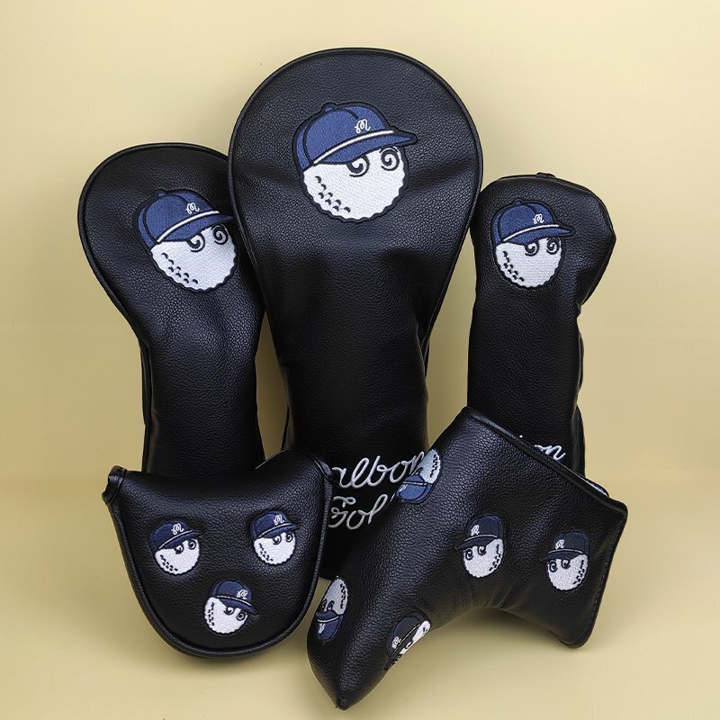 malbon ゴルフ　カバー　ヘッドカバー　1+3/5+UT+putter*2 5点セット ブラック