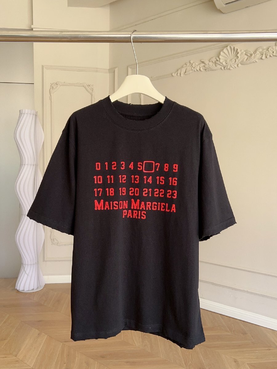 Maison Margiela マルタンマルジェラ　メンズ　Tシャツ　半袖　数字ロゴ　丸首　男女兼用　S-L　サイズ選択可能　MM6_画像1