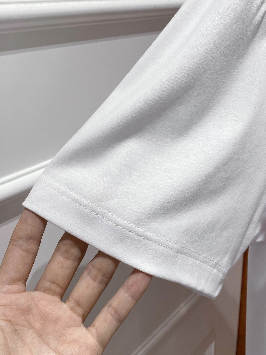 ブルネロクチネリ BRUNELLO CUCINELLI メンズ Tシャツ 刺繍ロゴ シンプル コットン 半袖 M-3XL サイズ選択可能 白の画像5