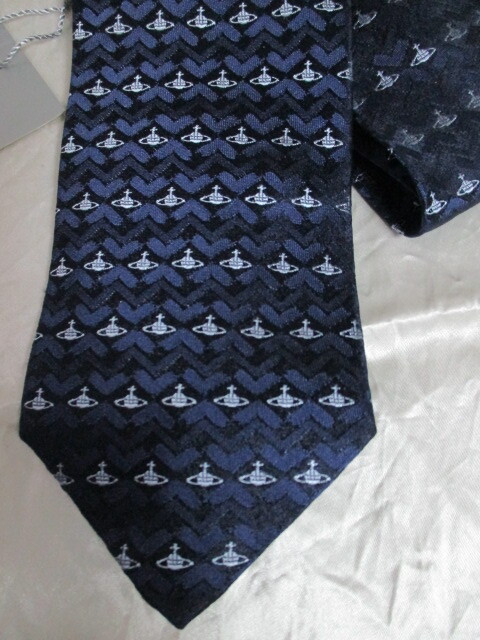  Vivienne Westwood темно-синий o-b вышивка галстук (41424