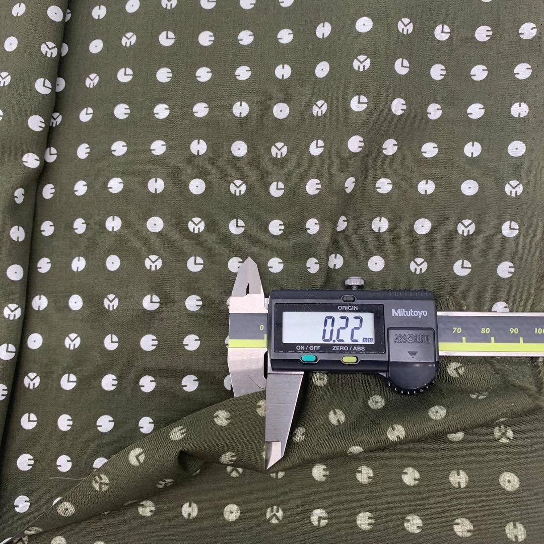 ★K12 ドットプリント 2ｍ×２点 計4ｍ カーキグリーン 綿100％ 生地 日本製の画像4