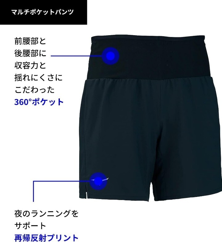 【新品】Mizunoミズノ●大人気ランニングウェア マルチポケットパンツショート360度ポケット メンズ●ネイビーL●5290円●アマゾン以下特価_画像4