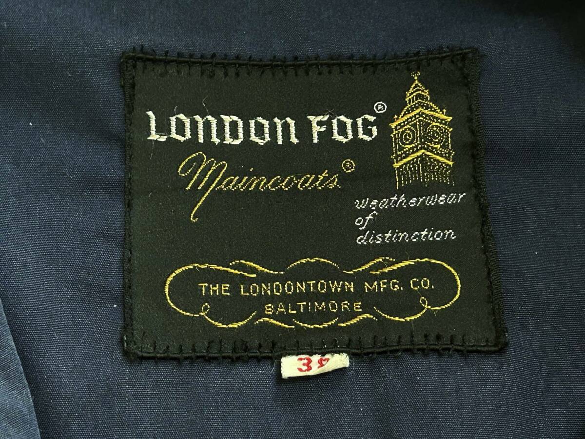 希少 TALON【60s ビンテージ LONDON FOG ドリズラージャケット ネイビー 38】50s 70s USA アメリカ マクレガーの画像4