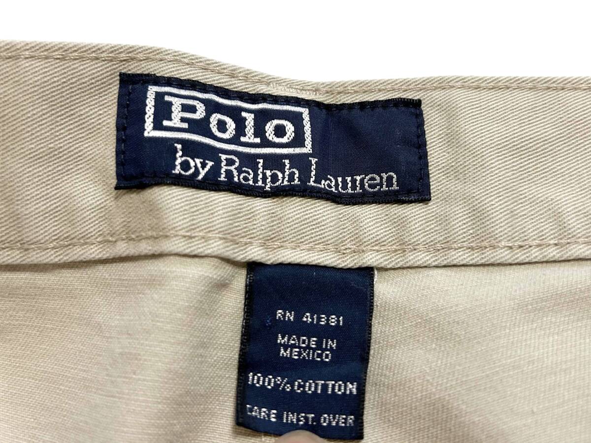  old tag [ Old 90s Polo Ralph Lauren Polo Ralph Lauren in pleat two tuck chinos beige W36] USA RRL Andrew 