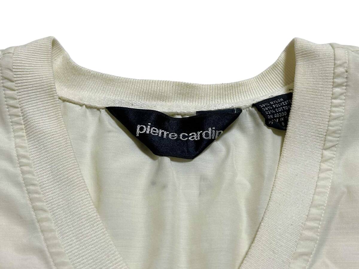 【80s ビンテージ Pierre Cardin ピエールカルダン Vネック ナイロン/コットン 切り返し】アーカイブ シャツ スウェット EURO フレンチ古着_画像4