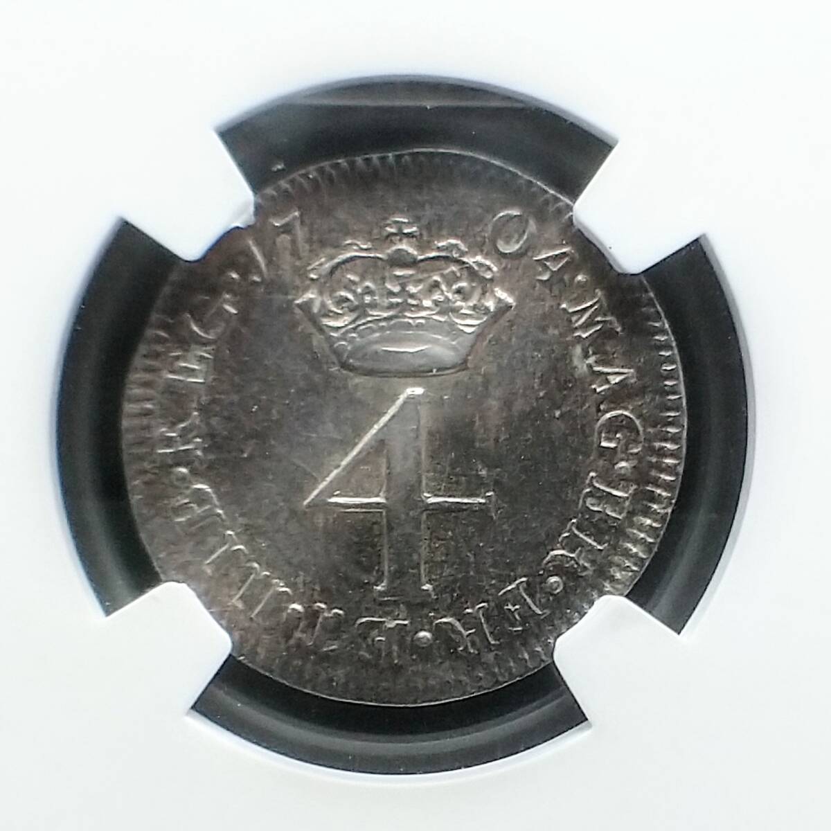  【最高鑑定！】1704年 イングランド 銀貨 アン女王 4ペンス イギリス NGC アンティークコインの画像6