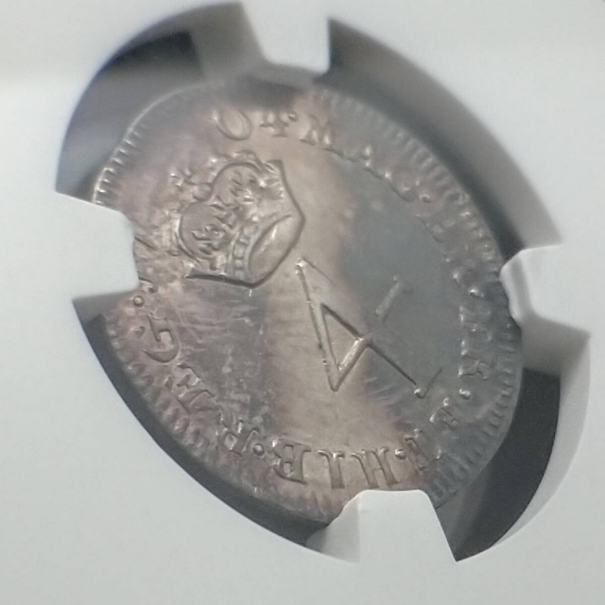  【最高鑑定！】1704年 イングランド 銀貨 アン女王 4ペンス イギリス NGC アンティークコインの画像8