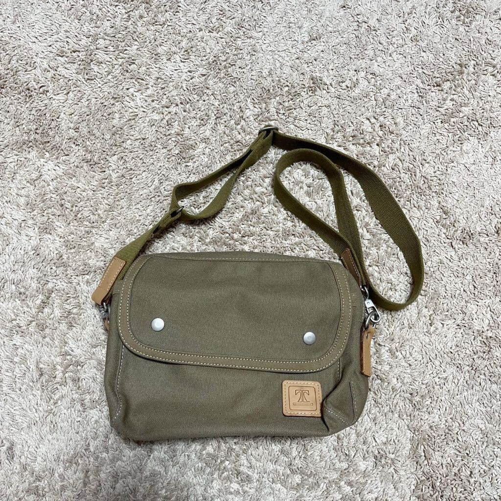 * tube . beautiful . man head office shoulder bag used khaki 