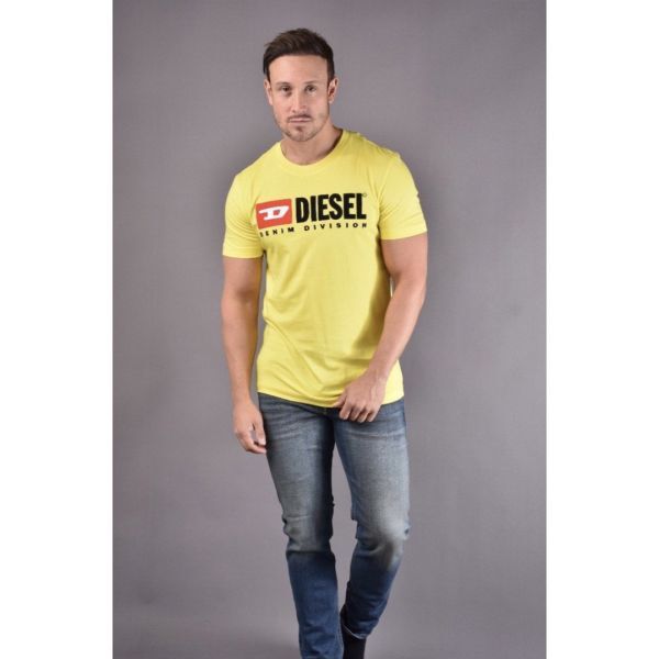 DIESEL Tシャツ L T-JUST-DIVISION ヴィンテージイエロー_画像1