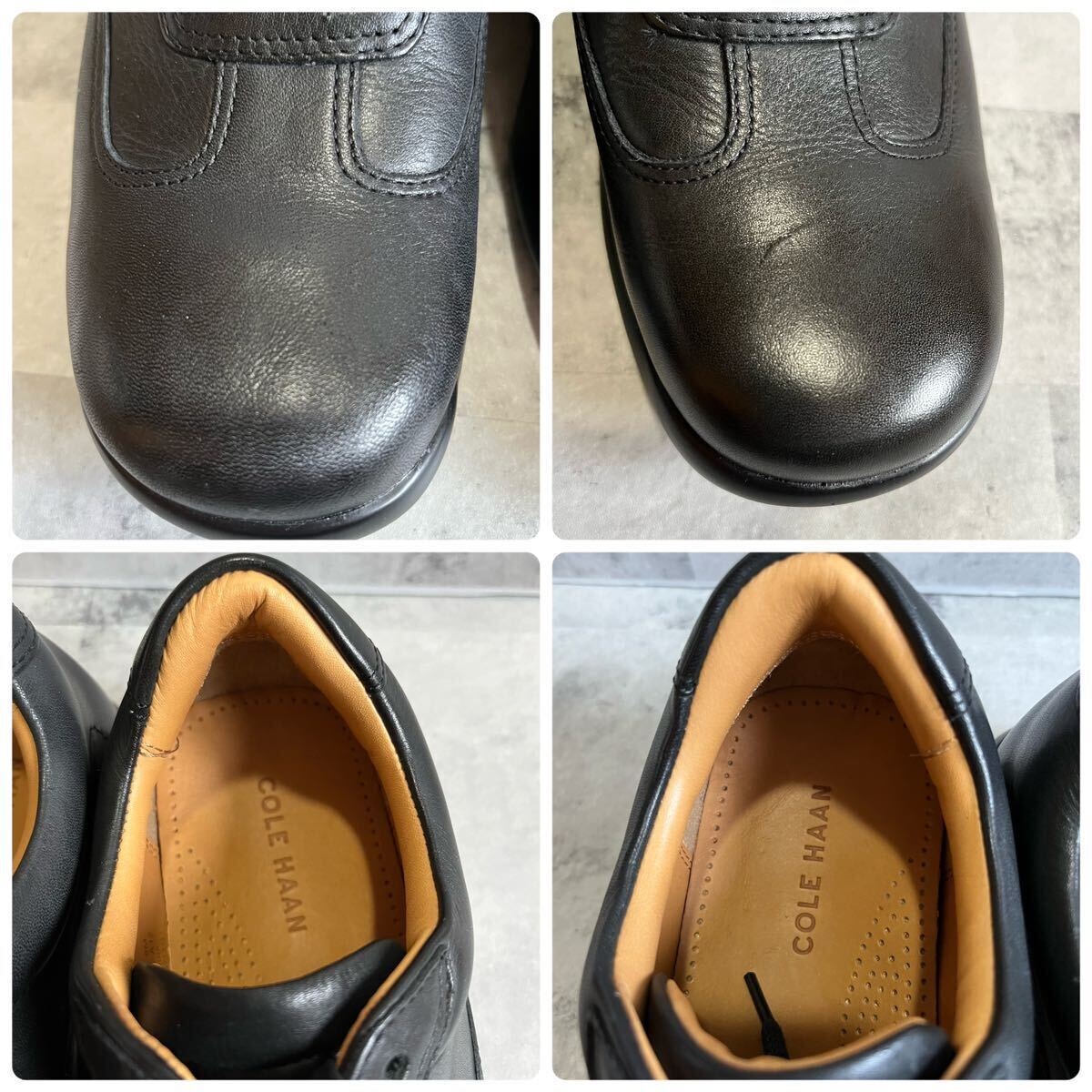 未使用品 コールハーン ナイキ Cole Haan NIKE スニーカータイプ革靴 26cm 本革 レザースニーカー ブラック 紳士靴 黒 ビジネスシューズ の画像5