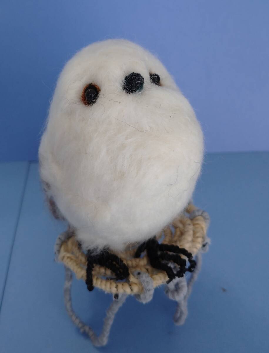 羊毛フェルト 鳥 シマエナガ ハンドメイドの画像1