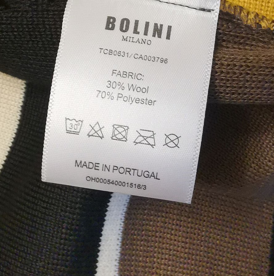  now .* top class 8 ten thousand * Portugal made * Italy * milano departure *BOLINI/bolini* premium line * high quality wool jumper / cardigan 48/L tea color 