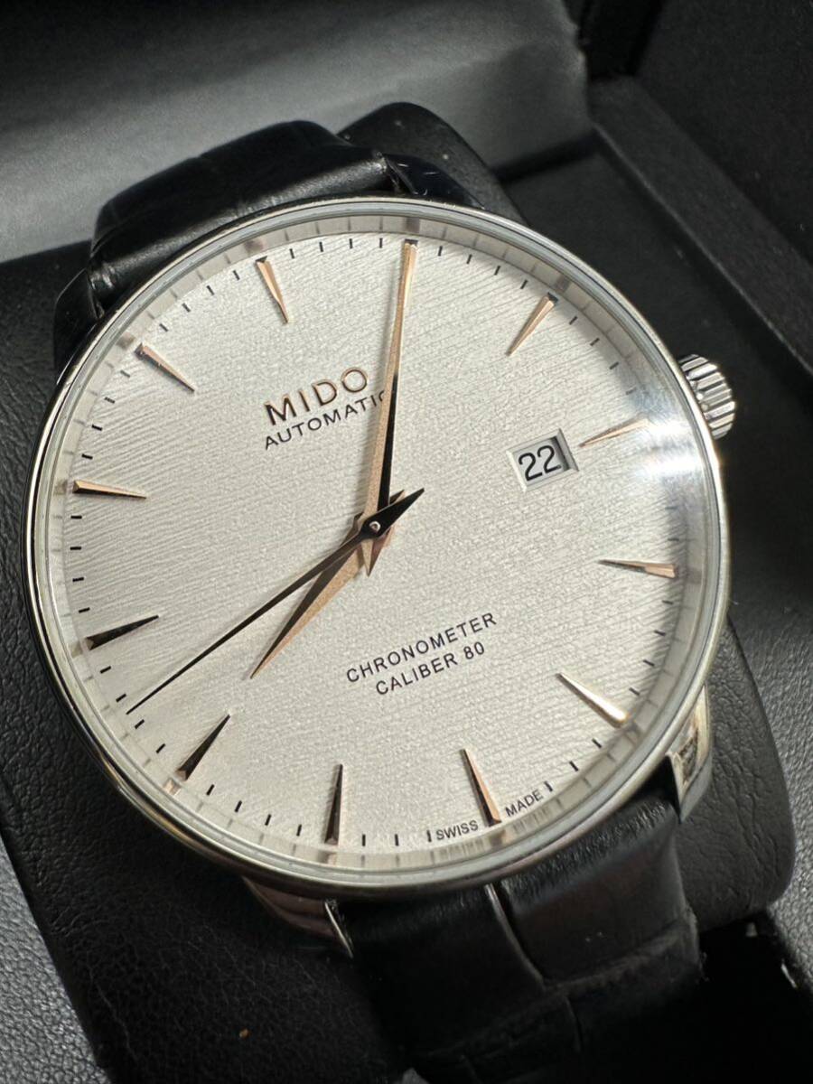 ◆稼働品◆MIDO M027.408.16.031.00 Automatic CHRONOMETER Caliber 80 自動巻き 裏スケ シルバーの画像1