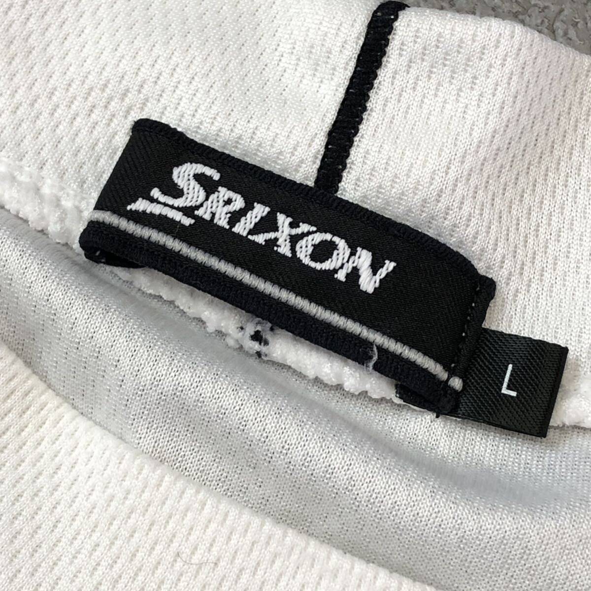 SRIXON スリクソン　ボトルネックロングスリーブ　ロンT 長袖カットソー　ゴルフウェア ホワイトブラックライン　サイズL 古着_画像5