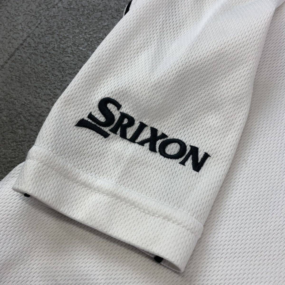 SRIXON スリクソン　ボトルネックロングスリーブ　ロンT 長袖カットソー　ゴルフウェア ホワイトブラックライン　サイズL 古着_画像3