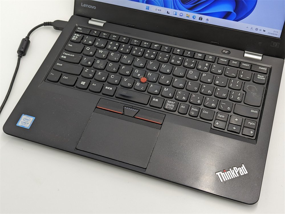 1円～ 高速SSD256 13.3型 中古ノートパソコン Lenovo ThinkPad 13 第7世代Core i5 8GB 無線 Bluetooth カメラ Windows11 Office 保証付きの画像2