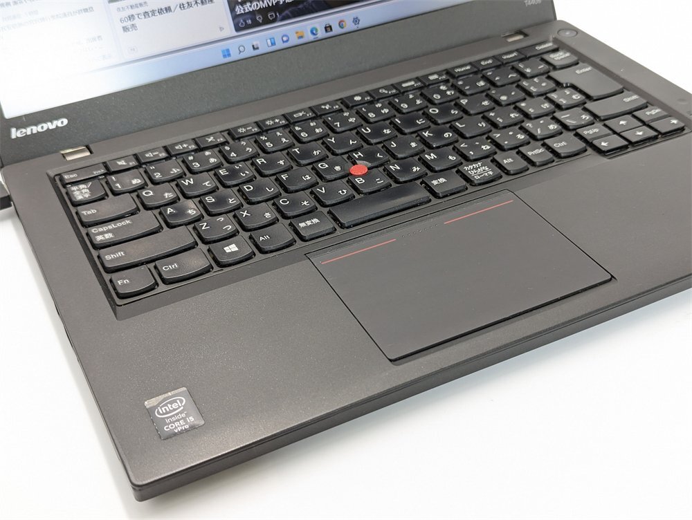 即決 ノートパソコン 14型 lenovo ThinkPad T440s 中古良品 第4世代Core i5 4GB 高速SSD Wi-Fi カメラ Bluetooth Windows11 Office 保証付_画像3