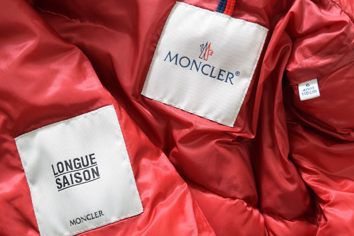 3028-24C0258*MONCLER Moncler Kids * пуховик 6 лет /116cm красный красный для мужчин и женщин зима внешний 