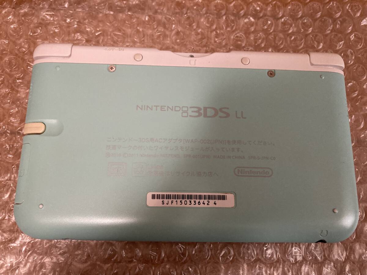 ニンテンドー 3DS LL 本体 ミント×ホワイト ソフト ゼルダの伝説 星のカービィ スマブラ モンスターハンターX 純正 ACアダプター付の画像3
