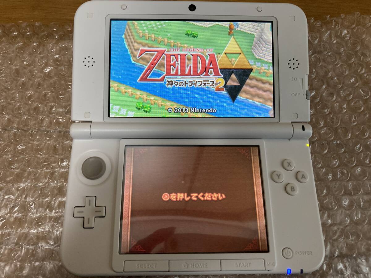 ニンテンドー 3DS LL 本体 ミント×ホワイト ソフト ゼルダの伝説 星のカービィ スマブラ モンスターハンターX 純正 ACアダプター付の画像7