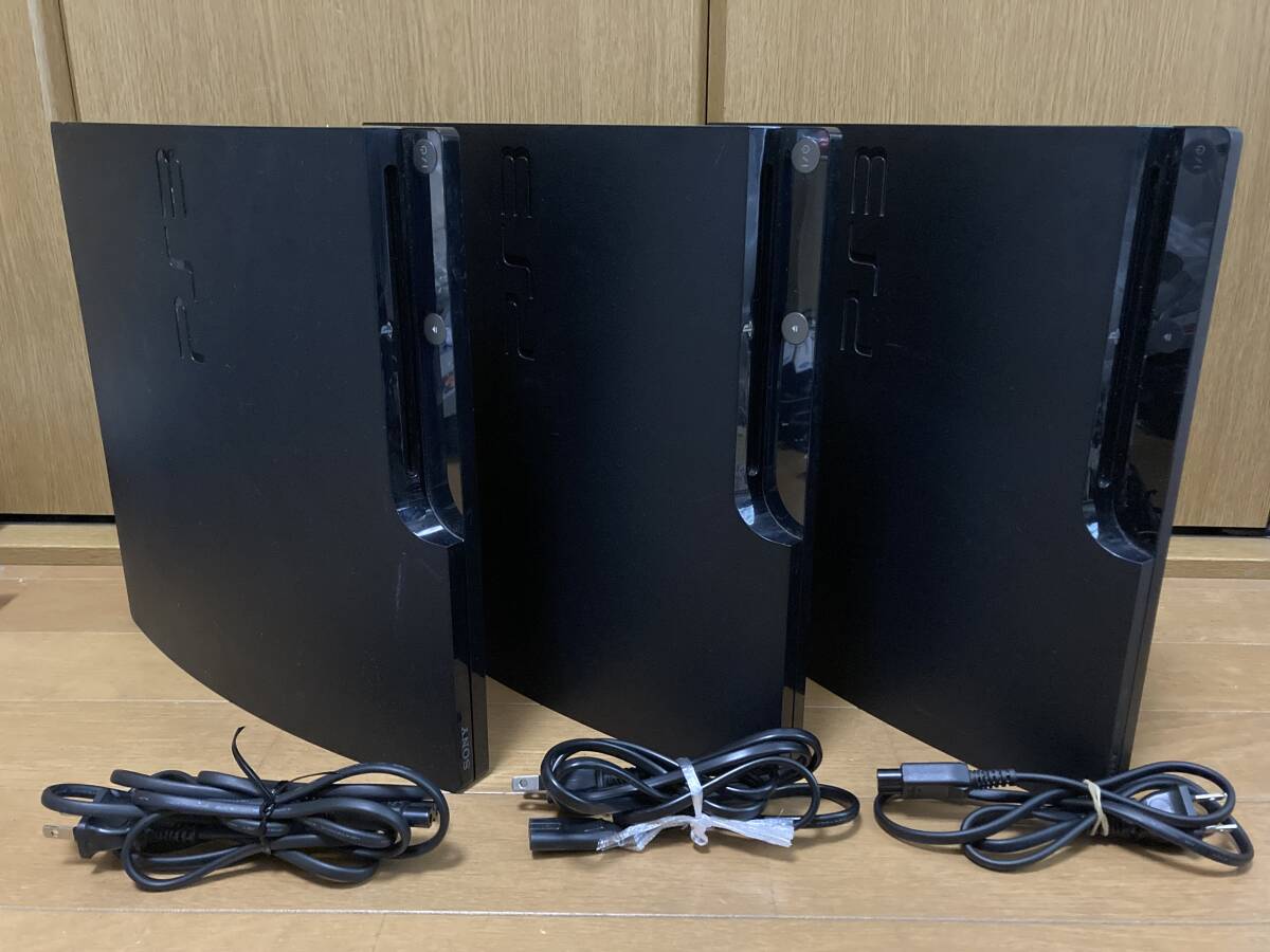 3台セット PlayStation3 PS3 本体 CECH-2000A 120GB CECH-2100A 120GB CECH-3000B 320GB ブラック_画像1