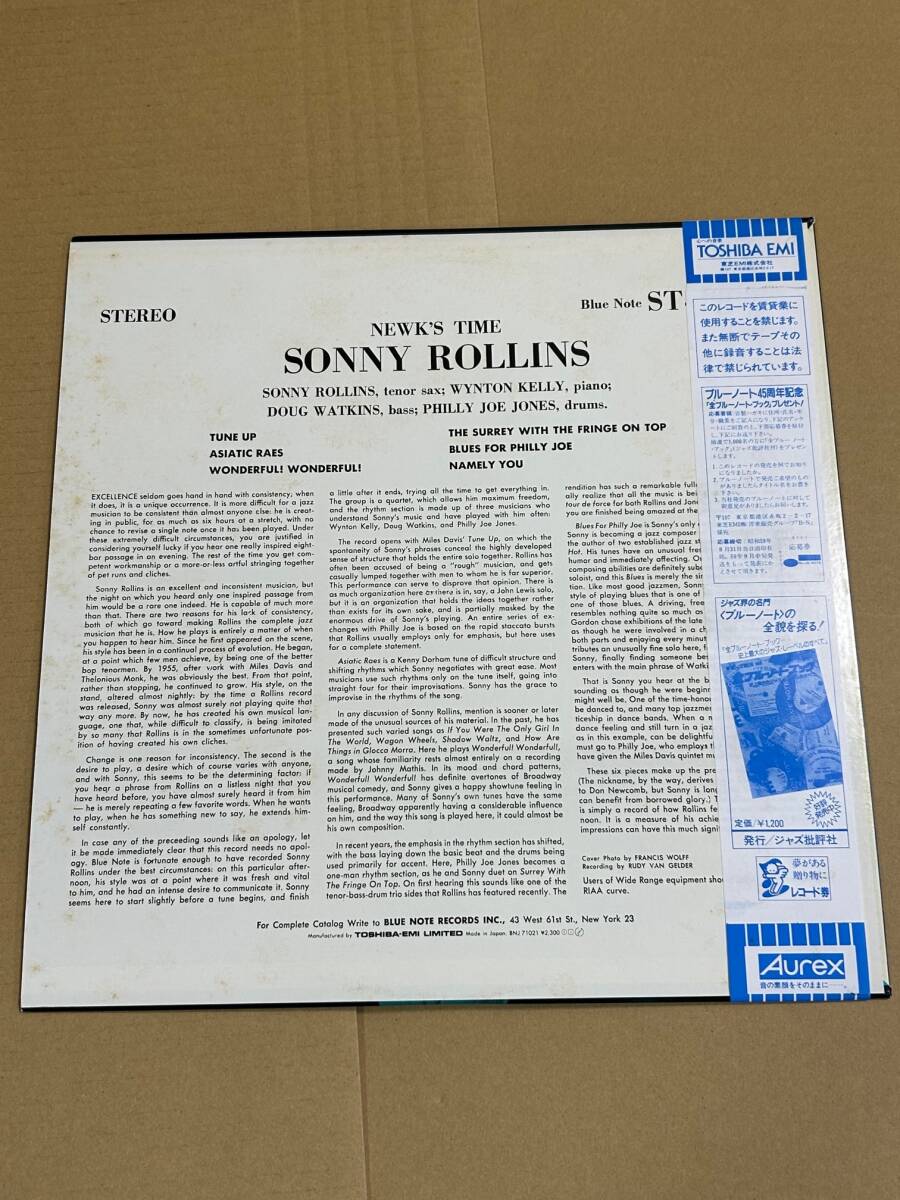 ソニー・ロリンズ SONNY ROLLINS / ニュークス・タイム NEWK'S TIME 帯付 国内盤 LP ブルーノート BLUE NOTE BNJ-71021の画像3