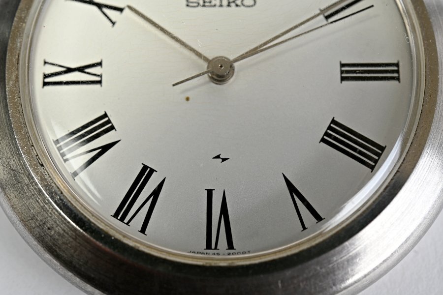 HD0302* карманные часы Seiko серебряный чистота SILVER SEIKO Cal.4500A 25JEWELS*h