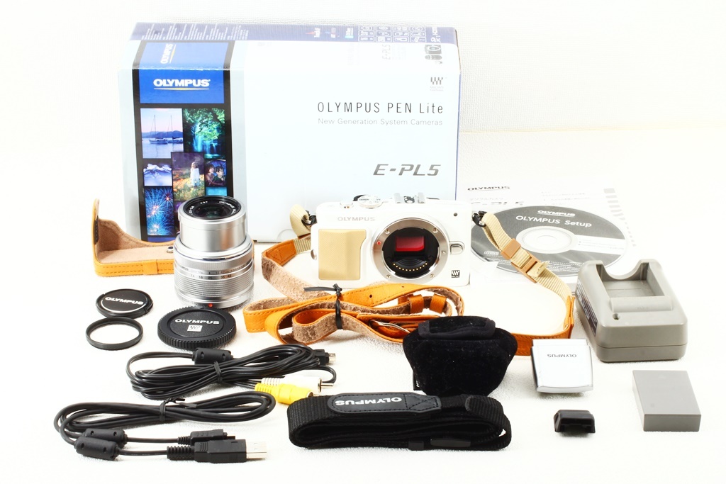 ジャンク品◆OLYMPUS オリンパス PEN Lite E-PL5 レンズkit◆1605万画素/A4329_元箱など付属品揃ったジャンク品です！