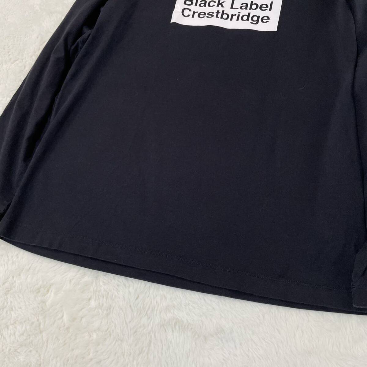 【極美品】BLACK LABEL CRESTBRIDGE ブラックレーベルクレストブリッジ 長袖Tシャツ ロンT カットソー ブランド ロゴ プリント ブラック L_画像3