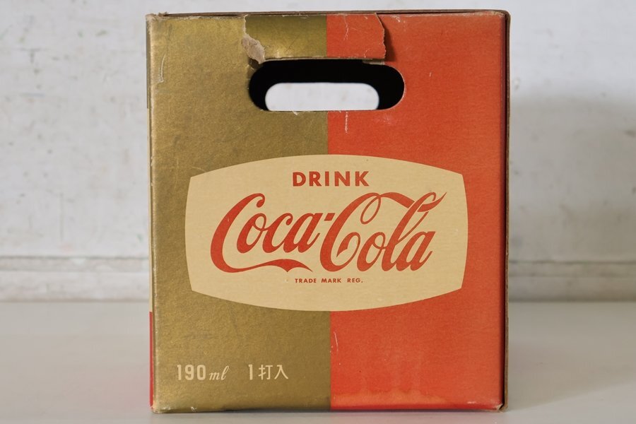 TB526 Showa Retro . Coca * Cola. пустой коробка *190ml/1 удар входить / Cola бутылка / реклама / подлинная вещь / Novelty / место хранения / интерьер / дисплей / старый инструмент бирка лодка 