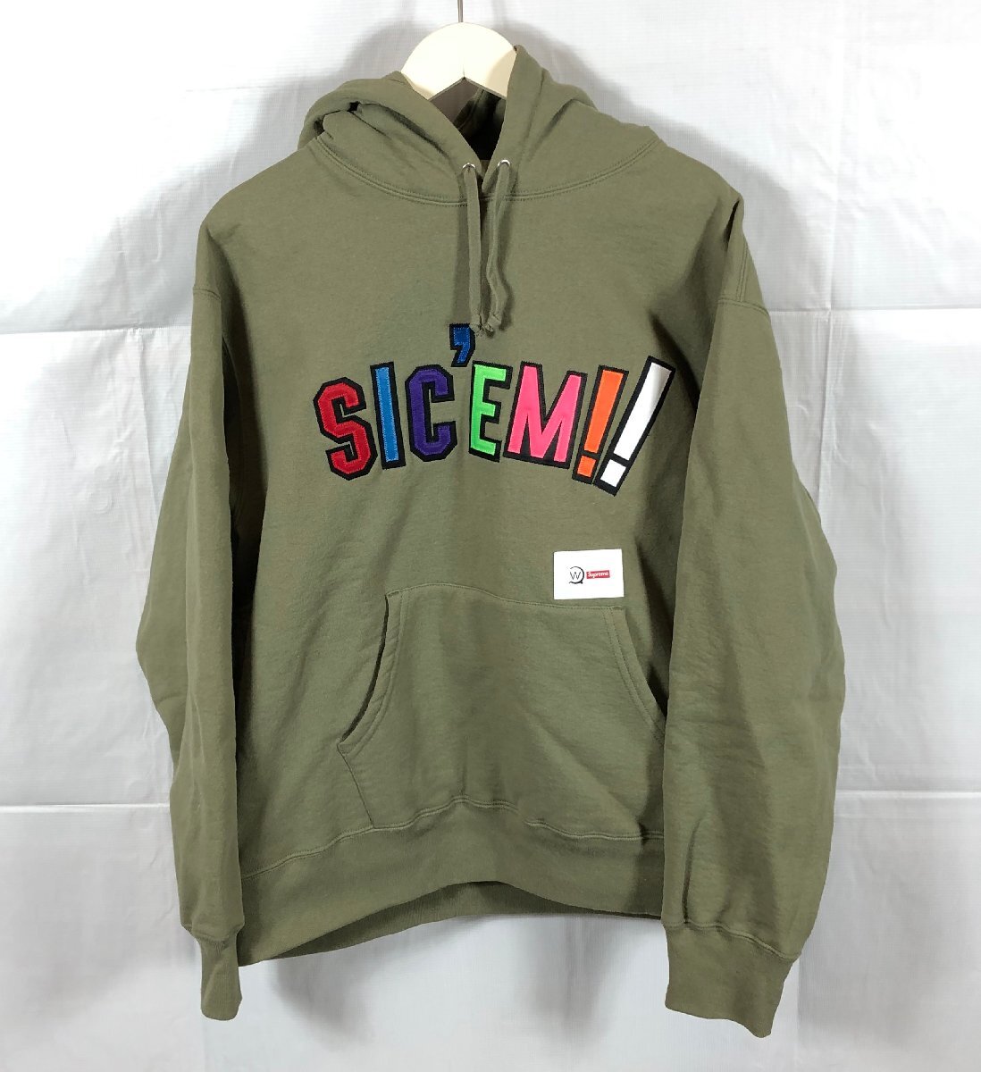 Supreme/WTAPS 21AW Sic'em! Hooded sweatshirt サイズ:M スウェット フード パーカー グリーン ダブルタップス ☆良品☆[66-0311-N3]の画像1