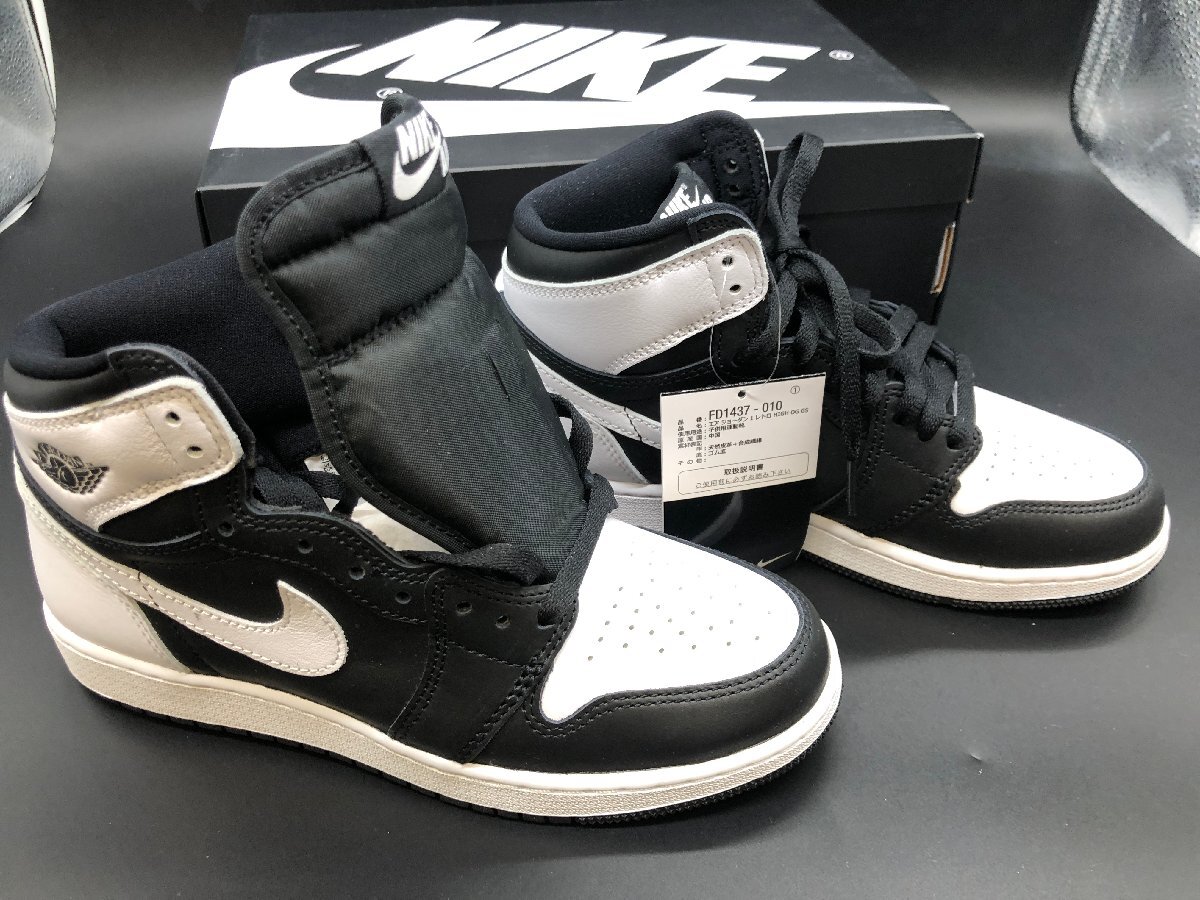 ☆未使用品☆NIKE ナイキ AIR JORDAN 1 エアジョーダン RETRO HIGH OG GS FD1437 010 24.5cm スニーカー[75-0319-K3]_画像3