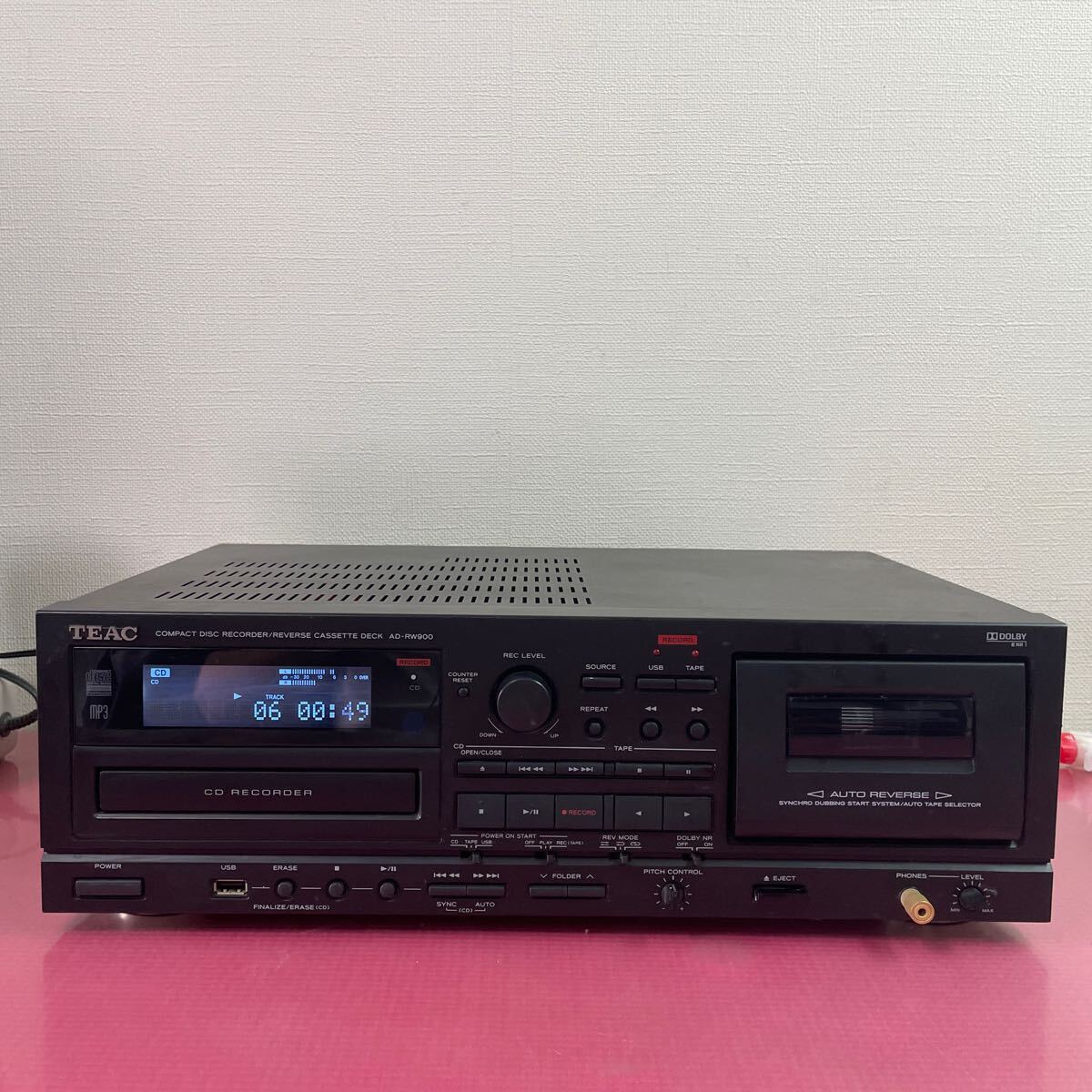 TEAC AD-RW900 B USB接続対応 CD/カセットレコーダー 現状品 _画像1