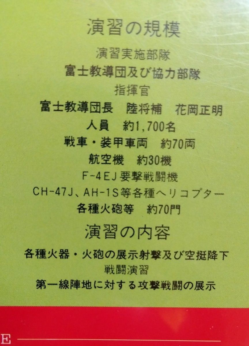 陸上自衛隊　富士総合火力演習 VHS　自衛隊　平成3年度版