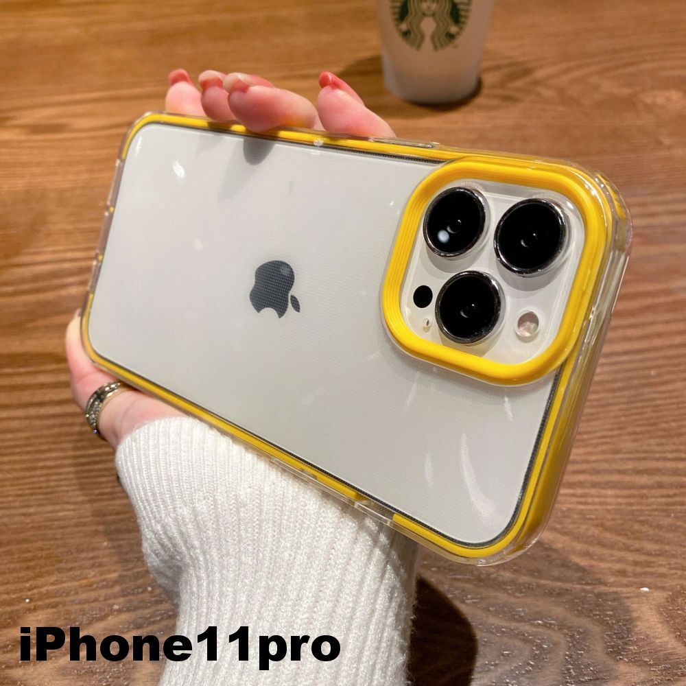 iphone11proケース カーバー TPU 可愛い　お洒落　韓国　イエロー　軽量 ケース 耐衝撃 656_画像1